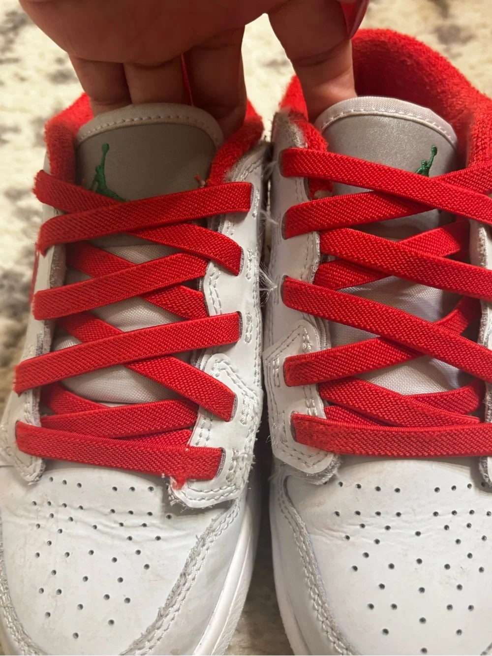 Nike Jordan 1 lows Kids White and Red Sneakers